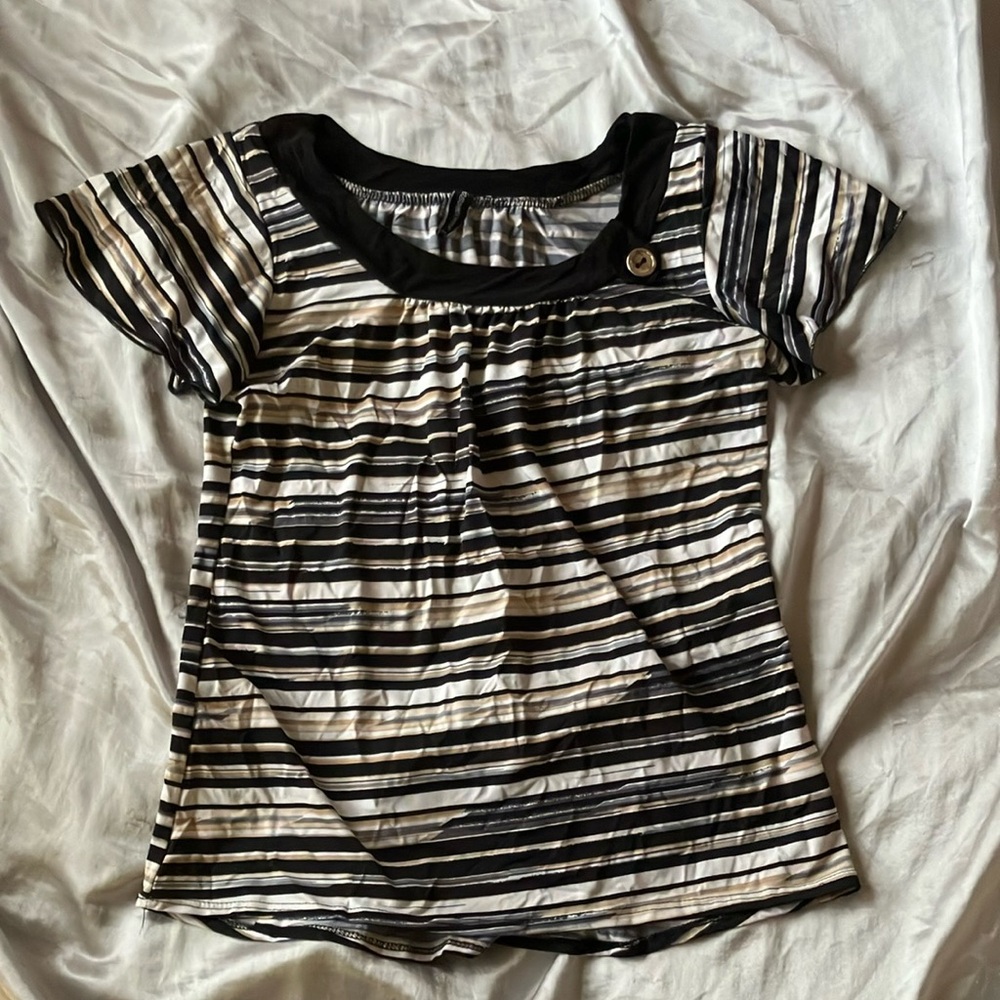 Striped Black and White Top